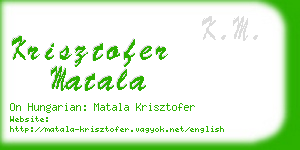 krisztofer matala business card